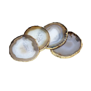 Vente flash : sous-verre en agate naturelle de haute qualité, pierre précieuse ronde en cristal pour table, support à café, décoration maison - Product Image 1