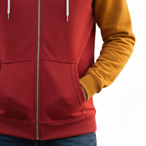 Sweat à capuche zippé pour homme en molleton bouclette 100% coton épais et lourd, éco-responsable, hiver, coupe épaules tombantes, poche en polaire, personnalisable - Product Image 4