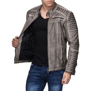 Men's Genuine Leather <b>Jacket</b> Vintage Washed Zip Up Bomber Coat Breathable Windproof <b>Winter</b> Outerwear - Product Image 3