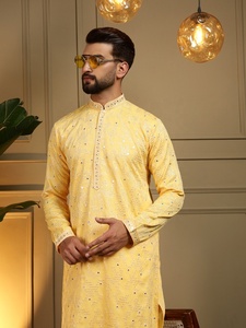 Nouvelle collection exclusive de kurtas pour hommes en coton, style indien et pakistanais, avec pyjama, disponible chez Samp Corporation. - Product Image 6