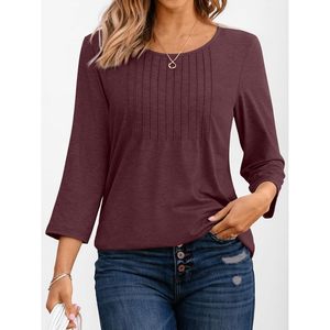 2025 femmes décontracté 3/4 manches hauts col asymétrique soie tunique Blouses coupe ample tenues d'été 2025 - Product Image 2