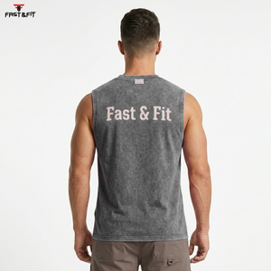 Custom Manufacturer's Men's Casual Fitness Sports Muscle Neck <b>Tank</b> <b>Tops</b> 220gsm 100% Polyester Summer <b>Loose</b> Sleeveless Quick Dry - Product Image 3