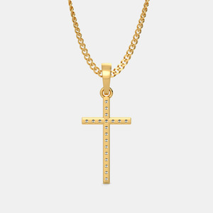 Collar con Colgante de Cruz de Diamante Cultivado en Laboratorio en Oro Amarillo - Product Image 3