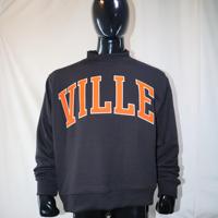Sweat-shirts VILLE à col montant 450 GSM avec broderie personnalisée, coupe ample et carrée, en molleton 100% coton French Terry