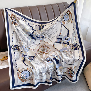 Kneka Luxury Women's 100% Silk <b>Square</b> <b>Scarf</b> Digital Printed Solid Casual Multi-Functional Fashion Accessory All Seasons Muslim - Product Image 2