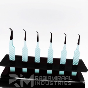 Pince à épiler de précision antistatique en acier inoxydable japonais, revêtement poudré bleu bébé, nouvelle version professionnelle RMI, pour extensions de cils, modèle diamant - Product Image 6