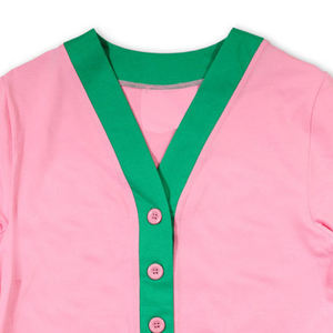 Cardigans en acrylique de haute qualité pour sororités et fraternités, conception OEM, tissu personnalisable, tricoté, hiver, anti-plis, épais, boutonné - Product Image 3