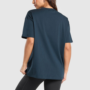 T-shirt pull oversize de haute qualité pour femme, imprimé numérique décontracté, 100 % coton uni non tissé avec décorations et appliques OEM - Product Image 2