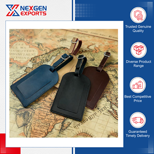 Etiqueta de equipaje de cuero PU hecha a mano y personalizada de la más alta calidad, de un fabricante y exportador indio. - Product Image 2
