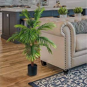 Pianta di Palma Nera Artificiale da 40 Pollici con Vaso in Plastica Decorativa - Product Image 3