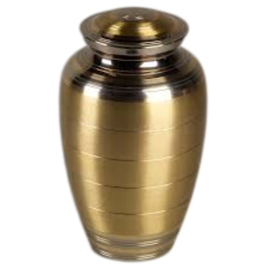 Urne funéraire en laiton gaufré soleil pour cendres humaines, taille adulte, avec couvercle fileté sécurisé et finition en étain et or - Product Image 3