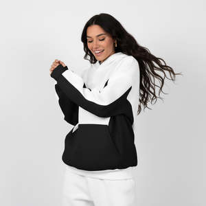 OEM ODM Customize Multi Color <b>Long</b> Sleeve Women's Hoodies 100% Cotton Fabric Oversized Drop-Shoulder Pullover Hoodies For Woman - Product Image 5