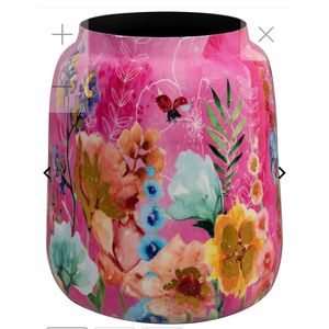 Florero de Metal Hecho a Mano, Diseño Floral Vibrante, Decoración Artística de Mesa, Maceta Redonda de Hierro para Hogar, Sala de Estar, Centro de Mesa para Bodas - Product Image 5