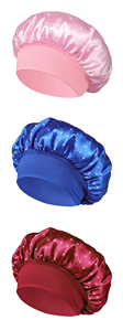 Gorro de satén con banda ancha de pedrería completa para dormir, cuidado del cabello, turbante, pañuelo, gorra, diadema para salón, ducha y maquillaje - Product Image 2
