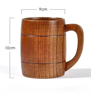 Hand Carved Wooden <b>Mug</b> Engraved <b>Tree</b> Design Polished Brown Handle Cup for Gift and Home Decor - Product Image 4