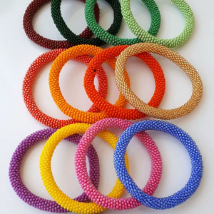 Pulsera de cuentas de ganchillo a bajo precio, brazalete de cuentas de vidrio coloridas, joyería para mujer, accesorios de pulsera para playa de verano, multicolor - Product Image 1