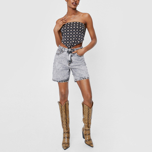Shorts cargo en toile pour femme, taille basse, avec cordon de serrage, imperméables, motif léopard, poches, pour le lavage - Product Image 2