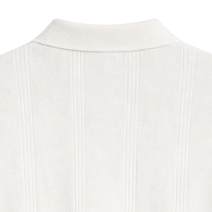 Polo tricoté pour homme Tony, manches courtes, coton premium texturé, coupe ajustée, décontracté, élégant, pour l'été, respirant, vente en gros - Product Image 4