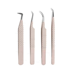 Pince à cils en acier japonais à pointe en fibre avec logo personnalisé, pince à volume fine et droite, pince à cils skinny boot 45 et 90 degrés pour extension de cils - Product Image 4