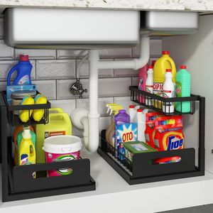 Pull Cabinet Organizer Under Sink Slide Shelf for <b>Kitchen</b> & Bathroom <b>Storage</b> <b>Kitchen</b> <b>Storage</b> Shelves - Product Image 1
