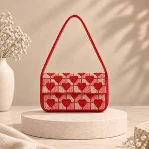 MS Handicraft Ms-wc-001 กระเป๋าสะพายข้างทำมือประดับลูกปัดแก้วปรับแต่งได้ กระเป๋าสะพายไหล่ลายดอกทิวลิปสีสันปรับแต่งได้ - Product Image 2