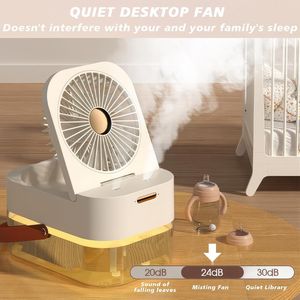 Ricaricabile LED luce notturna USB Desktop nebuling Fan 2.5L serbatoio acqua doppia presa portatile indossabile per casa ufficio camera da letto - Product Image 5