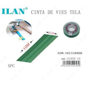 Nastro in tessuto Ilan 2 cm x 10 m verde per rifiniture e cuciture - Product Image 1