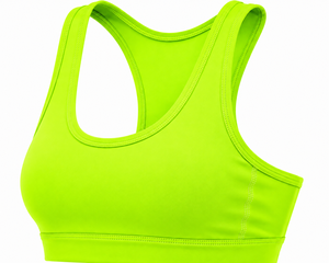 Soutien-gorge de sport dos nageur vert lime pour femme, col rond, sans coutures, maintien élevé, respirant, couleur unie, simple devant, pour le yoga et les activités sportives - Product Image 3