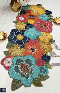 Mantel Individual con Cuentas Hecho a Mano, Decoración de Lujo para Comedor y Fiestas, Diseño Personalizable, Duradero, Antideslizante, Fácil de Usar, Artesanía MS, Pieza Única - Product Image 3