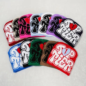 Bonnets en acrylique tricotés de haute qualité, vente en gros, multicolores, graphiques, haut de gamme, pour l'hiver, fabricant, unis, décontractés, unisexes - Product Image 1