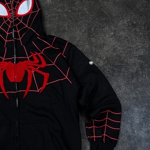 Fabricante Mayorista de Ropa Personalizada, Ropa Masculina Personalizada, Sudadera con Capucha de Telaraña, Sudadera con Cierre Completo, Sudadera Urbana Bordada - Product Image 3