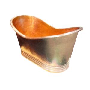 Baignoire en Cuivre Massif Faite à la Main de Qualité Supérieure, Profonde et Confortable, Finition Cuivre Naturel Poli Brillant, Prix de Gros pour Salle de Bain - Product Image 1