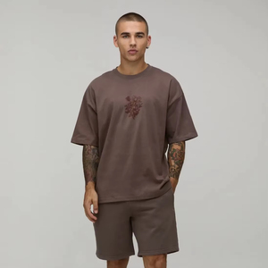 เสื้อยืดโอเวอร์ไซส์ทรงบ็อกซี่ แขนสั้น ผ้าฝ้าย สีพื้น สไตล์ลำลอง สตรีทแวร์ ทรงหลวม สำหรับผู้ชาย - Product Image 1