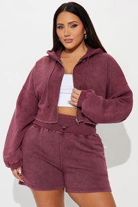 Crop <b>Top</b> Hoodie <b>Short</b> Jogger <b>Set</b> Women Clothing Blank Hoodie <b>and</b> <b>Shorts</b> <b>Set</b> Custom Female Casual <b>Set</b> - Product Image 6