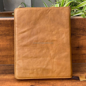 Professionnel personnalisé de qualité supérieure en cuir véritable portefeuille d'affaires sac classeur A4 classeur de documents avec porte-carte - Product Image 4