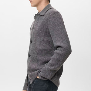 High Quality Soft Knit Breathable Wool Liner <b>Long</b> Sleeve Covered Button <b>Men</b> <b>Cardigan</b> Solid V-neck Regular Fit Lightweight Winter - Product Image 4