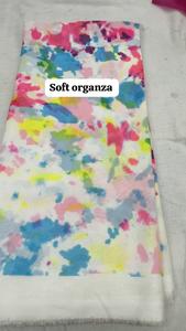 Tela de Organza Suave Premium con Diseño Floral, Material Elegante con Estampado de Flores para Diseñar Sarees, Vestidos y Trajes - Product Image 5