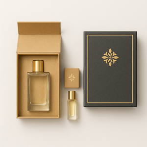 Luxury Rigid Gift <b>Box</b> <b>Set</b> Kraft Paper Gold Foil Embossed Cosmetic Packaging Custom High-End Perfume <b>Box</b> Collection - Product Image 4