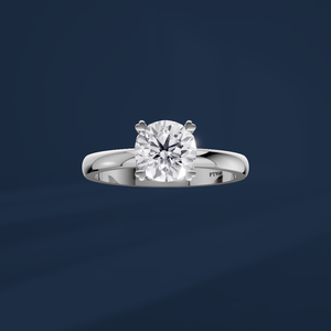 Bague de fiançailles classique pour femme avec diamant rond brillant de 1 carat, bijoux en diamant naturel PT950 - Product Image 2