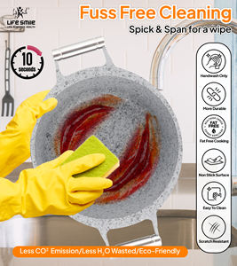 Juego de Utensilios de Cocina Antiadherentes de Granito y Titanio de Lujo con Asas de Acero Inoxidable, Tapa Metálica Ahorradora de Energía, Base Apta para Inducción - Product Image 6
