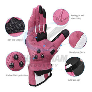 Gants de moto en cuir véritable pleine fleur pour usage extérieur, antidérapants, respirants, de qualité supérieure - Product Image 2
