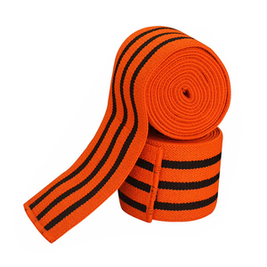 Genouillère rayée orange en Spandex respirant, protection universelle unisexe toutes saisons pour le basketball et le sport - Product Image 2