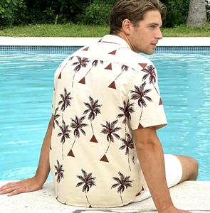 Chemise décontractée respirante à manches courtes pour homme, motif écossais et imprimé floral, tenue d'été tropicale pour les vacances à la plage 2026 - Product Image 1