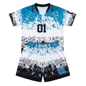 Low MOQ Custom Design Printed Sublimated Stretch Short Football Training Sets Moisture Wicking Polyester Rugby Uniform OEM - Product Image 1