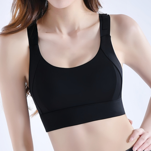 Sujetador deportivo transpirable de alta sujeción y resistente a impactos con tirantes ajustables y almohadilla de soporte fijo para el pecho para mujeres, sujetador de fitness. - Product Image 4