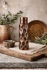 Hand-Hammered Copper Water <b>Bottle</b> – 750ml <b>Thermos</b> - Product Image 2