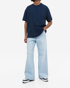 T-shirt en coton de qualité supérieure pour homme, coupe oversize, style hip-hop, épaules tombantes, grande taille, logo personnalisé, vêtement décontracté, respirant - Product Image 3