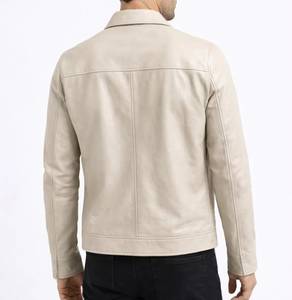Premium <b>Purple</b> Winter Genuine Leather Waterproof Shell Jacket Men Zip-Up Collared Slim Fit Breathable Streetwear Outerwear 6XL - Product Image 4
