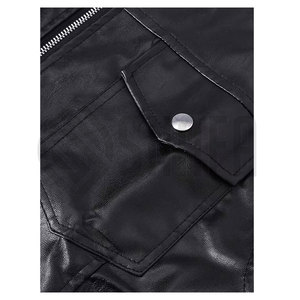Top Trending <b>Men's</b> Genuine <b>Leather</b> Motorcycle Racing Vest Solid Black Color Rider Sleeveless <b>Jacket</b> for <b>Men</b> - Product Image 4