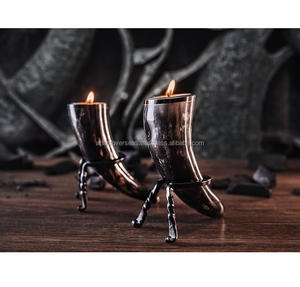 Porte-bougie en corne de buffle polie, accessoire décoratif durable - Product Image 3